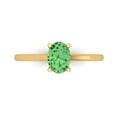 thumbnail image 1 of 1 ct Oval Cut Simulated Green Diamond Solitaire 18K Yellow Gold Womens Engagement Ring, 1 of 5