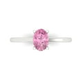 thumbnail image 1 of 1 ct Oval Cut Simulated Pink Diamond Solitaire 18K White Gold Womens Engagement Ring, 1 of 5