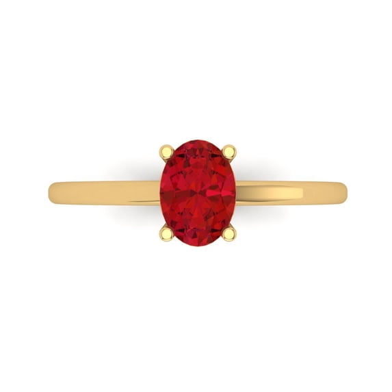 Clara Pucci 14K Yellow Gold 1ct Tourmaline Solitaire Ring for Women
