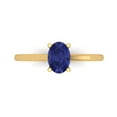 thumbnail image 1 of Clara Pucci 14K Yellow Gold Solid Gold Tanzanite Solitaire Anniversary Ring for Women - 1 cttw Oval Cut, 1 of 7