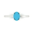 thumbnail image 1 of 1 ct Oval Cut Simulated Turquoise Solitaire Engagement Ring for Women in 18K White Gold, 1 of 5