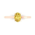 thumbnail image 1 of 1 ct Oval Cut Simulated Yellow Diamond Solitaire 14K Rose Gold Womens Engagement Ring, 1 of 5