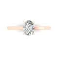 thumbnail image 1 of 1 ct Oval Cut White Sapphire Solitaire 14K Rose Gold Womens Engagement Ring, 1 of 5