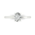 thumbnail image 1 of 1 ct Oval Cut White Sapphire Solitaire 18K White Gold Womens Engagement Ring, 1 of 5