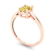 1 ct Oval Cut Yellow Moissanite Solitaire Engagement Ring for Women in 14K Rose Gold