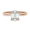 thumbnail image 1 of 1 ct Oval cut Lab Grown Diamond  Engagement Ring 14k Rose Gold All Size, 1 of 5