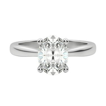 1 ct Oval cut Lab Grown Diamond  Engagement Ring 14k White Gold All Size