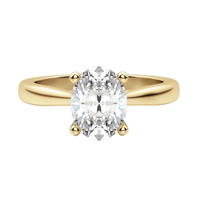 1 ct Oval cut Lab Grown Diamond Engagement Ring 14k Yellow Gold All ...