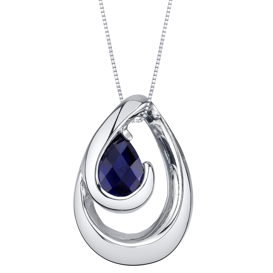 Pear shaped sapphire necklace deals