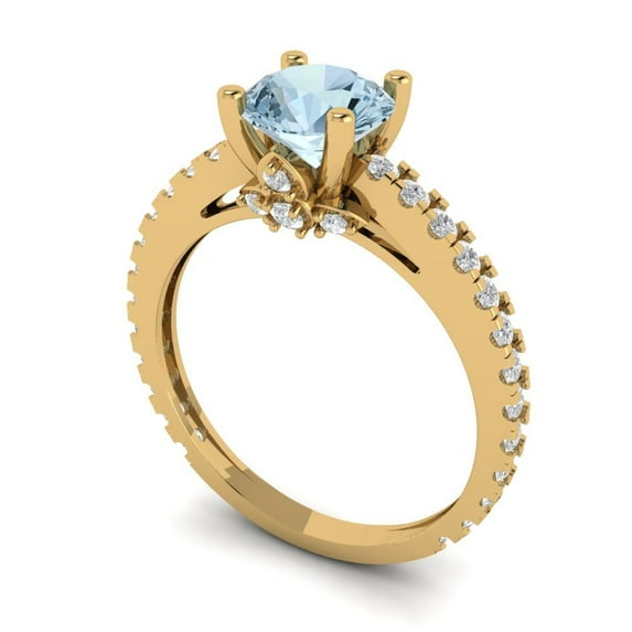 1 ct Princess Cut Clear Crystal 18k Yellow Gold Engraving Statement Bridal Wedding Solitaire Designer Ring Size 9.25
