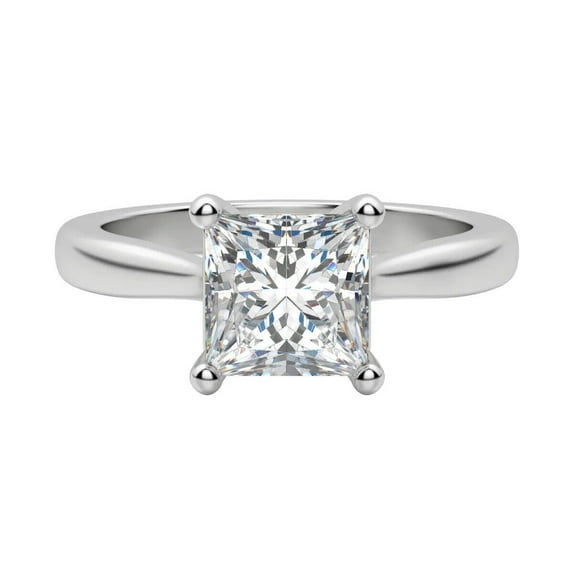 1 ct Princess cut Lab Grown Diamond Engagement Ring 14k White Gold All Size
