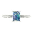 thumbnail image 1 of 1 ct Radiant Cut Blue Moissanite Solitaire 14K White Gold Womens Engagement Ring, 1 of 6
