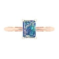 thumbnail image 1 of 1 ct Radiant Cut Blue Moissanite Solitaire Engagement Ring for Women in 18K Rose Gold, 1 of 5