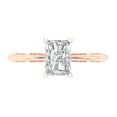 thumbnail image 1 of Clara Pucci 14K Rose Gold Solid Gold Moissanite Solitaire Anniversary Ring for Women - 1 cttw Radiant Cut, 1 of 8