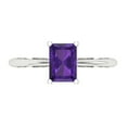 thumbnail image 1 of 1 ctw Solitaire Anniversary Ring for Women | Radiant Cut Natural Amethyst | Hyperallergenic Solid 14K White Gold, 1 of 5