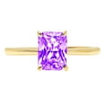 thumbnail image 1 of 1 ct Radiant Cut Natural Amethyst Solitaire 14K Yellow Gold Womens Engagement Ring, 1 of 3