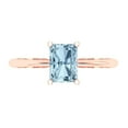 thumbnail image 1 of 1 ctw Solitaire Anniversary Ring for Women | Radiant Cut Natural Aquamarine | Hyperallergenic Solid 14K Rose Gold, 1 of 5