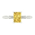 thumbnail image 1 of 1 ctw Solitaire Anniversary Ring for Women | Radiant Cut Natural Citrine | Hyperallergenic Solid 18K White Gold, 1 of 5