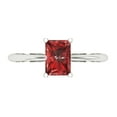 thumbnail image 1 of 1 ct Radiant Cut Natural Garnet Solitaire 14K White Gold Womens Engagement Ring, 1 of 3