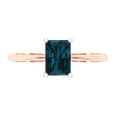 thumbnail image 1 of 1 ctw Solitaire Anniversary Ring for Women | Radiant Cut Natural London Blue Topaz | Hyperallergenic Solid 18K Rose Gold, 1 of 5