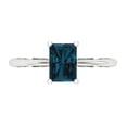 thumbnail image 1 of 1 ctw Solitaire Anniversary Ring for Women | Radiant Cut Natural London Blue Topaz | Hyperallergenic Solid 18K White Gold, 1 of 5