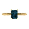 thumbnail image 1 of 1 ctw Solitaire Anniversary Ring for Women | Radiant Cut Natural London Blue Topaz | Hyperallergenic Solid 18K Yellow Gold, 1 of 5