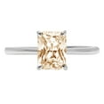 thumbnail image 1 of 1 ct Radiant Cut Natural Morganite Solitaire 18K White Gold Womens Engagement Ring, 1 of 3
