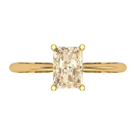 Clara Pucci 14K Yellow Gold 1ct Morganite Solitaire Ring for Women