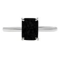 thumbnail image 1 of 1 ct Radiant Cut Natural Onyx Solitaire 14K White Gold Womens Engagement Ring, 1 of 6