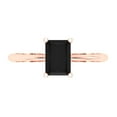 thumbnail image 1 of Clara Pucci 14K Rose Gold 1ct Onyx Solitaire Ring for Women, 1 of 8