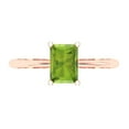 thumbnail image 1 of 1 ct Radiant Cut Natural Peridot Solitaire 18K Rose Gold Womens Engagement Ring, 1 of 5