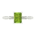 thumbnail image 1 of 1 ct Radiant Cut Natural Peridot Solitaire 18K White Gold Womens Engagement Ring, 1 of 5