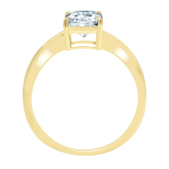 1 ct Radiant Cut Natural Sky Blue Topaz Solitaire Engagement Ring for Women in 18K Yellow Gold
