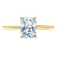 thumbnail image 1 of 1 ct Radiant Cut Natural Swiss Blue Topaz Solitaire 18K Yellow Gold Womens Engagement Ring, 1 of 5