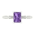 thumbnail image 1 of 1 ctw Solitaire Anniversary Ring for Women | Radiant Cut Simulated Alexandrite | Hyperallergenic Solid 18K White Gold, 1 of 5