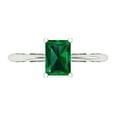 thumbnail image 1 of Clara Pucci 14K White Gold Solid Gold Emerald Solitaire Anniversary Ring for Women - 1 cttw Radiant Cut, 1 of 8