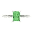 thumbnail image 1 of Clara Pucci 14K White Gold Solid Gold Green Solitaire Anniversary Ring for Women - 1 cttw Radiant Cut, 1 of 8