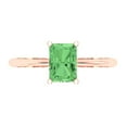 thumbnail image 1 of Clara Pucci 14K Rose Gold 1ct Green Solitaire Ring for Women, 1 of 8