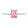 thumbnail image 1 of 1 ct Radiant Cut Simulated Pink Diamond Solitaire Engagement Ring for Women in 18K White Gold, 1 of 5