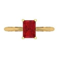 thumbnail image 1 of 1 ct Radiant Cut Simulated Ruby Solitaire Engagement Ring for Women in 18K Yellow Gold, 1 of 5