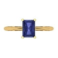 thumbnail image 1 of 1 ctw Solitaire Anniversary Ring for Women | Radiant Cut Simulated Tanzanite | Hyperallergenic Solid 14K Yellow Gold, 1 of 5