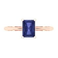 thumbnail image 1 of 1 ctw Solitaire Anniversary Ring for Women | Radiant Cut Simulated Tanzanite | Hyperallergenic Solid 18K Rose Gold, 1 of 5