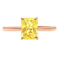 thumbnail image 1 of 1 ct Radiant Cut Simulated Yellow Diamond Solitaire 14K Rose Gold Womens Engagement Ring, 1 of 3
