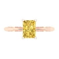 thumbnail image 1 of 1 ctw Solitaire Anniversary Ring for Women | Radiant Cut Simulated Yellow Diamond | Hyperallergenic Solid 18K Rose Gold, 1 of 5