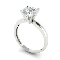 1 ct Round Cut Moissanite Solitaire Engagement Ring for Women in 18K White Gold