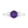 thumbnail image 1 of Clara Pucci 14K White Gold 1ct Amethyst Solitaire Ring for Women, 1 of 8