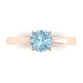 thumbnail image 1 of 1 ctw Solitaire Anniversary Ring for Women | Round Cut Natural Aquamarine | Hyperallergenic Solid 18K Rose Gold, 1 of 5