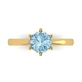 thumbnail image 1 of 1 ct Round Cut Natural Aquamarine Solitaire 18K Yellow Gold Womens Engagement Ring, 1 of 5