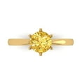 thumbnail image 1 of Clara Pucci 14K Yellow Gold Solid Gold Citrine Solitaire Anniversary Ring for Women - 1 cttw Round Cut, 1 of 8