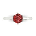 thumbnail image 1 of 1 ct Round Cut Natural Garnet Solitaire 14K White Gold Womens Engagement Ring, 1 of 5